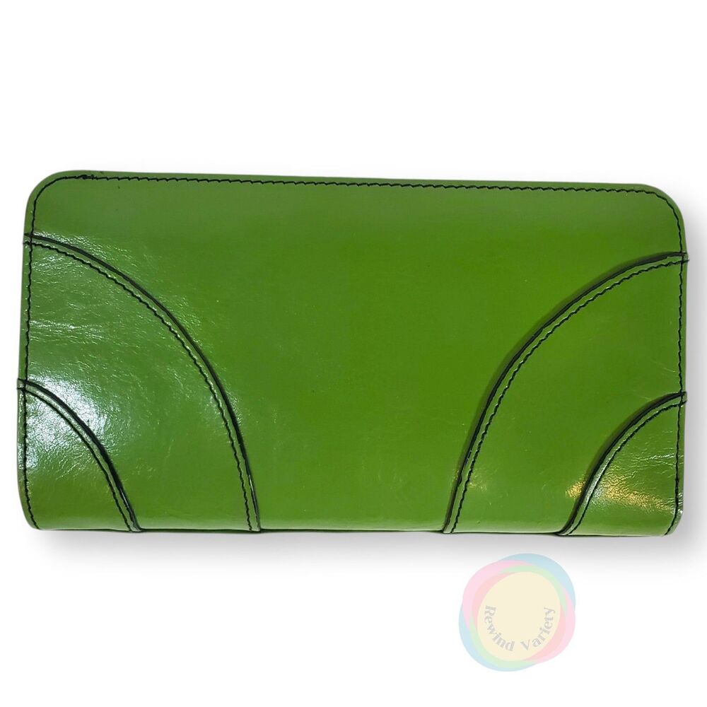 Franco Sarto Apple Green Leather Kiss-Lock Wallet